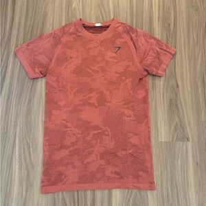 Men's Red Camouflage Gymshark T-Shirt